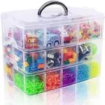 SGHUO 3-Tier Stackable Storage Container Box with 30 Compartments, Plastic Organ