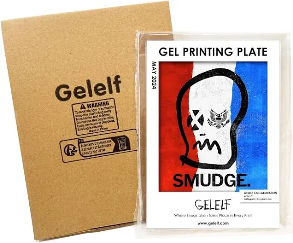 GELELF New Generation Gel Printing Plate, Upgraded Formula Printing Plate for Gel Printing Art, Gel Monoprinting Kit, Printmaking Supplies, No Aging and Bubbling(A5: 5" x 7")