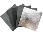 Gray Italian Leather for Crafts: Gray and Metallic Leather Sheets 5x5 in/~2oz