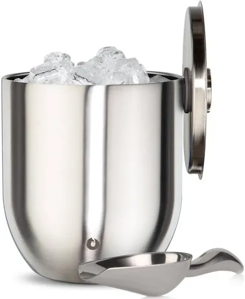 No-Condensatio<wbr/>n 3L Stainless Steel Ice Bucket with Tongs for Outdoor Parties