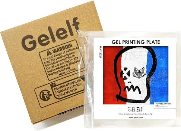 GELELF New Generation Gel Printing Plate, Upgraded Formula Printing Plate for Gel Printing Art, Gel Monoprinting Kit, Printmaking Supplies, No Aging and Bubbling(CTS: 3")