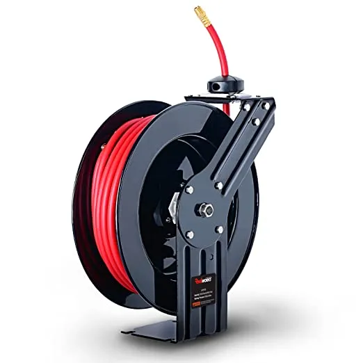 ReelWorks 3/8 in. x 50 ft. Retractable Air-Hose Reel with Hose