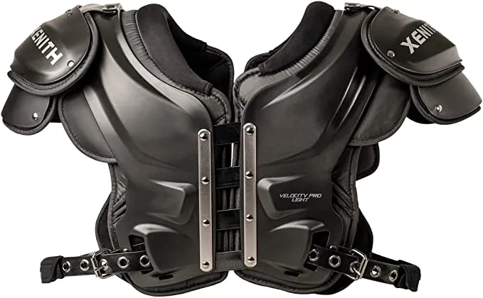 Xenith Pro Light/Velocity 2 Varsity Football Shoulder Pads - All Purpose Protective Gear- Prioritizes Speed and Range of Motion with Full Coverage- Lightweight and Low Profile- Adult Small to 2XLarge