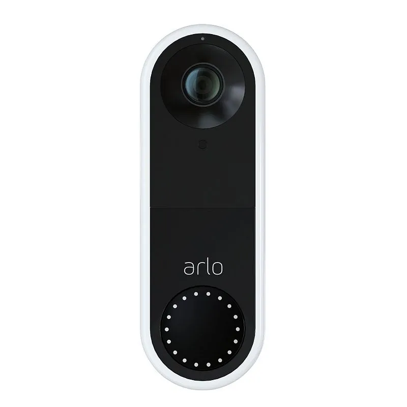 Arlo Essential Wired Video Doorbell, White - AVD1001 - Arlo Essential Wired Video Doorbell - HD Video, 180° View, Night Vision, 2 Way Audio, Direct to Wi-Fi No Hub Needed, Easy Installation, White - AVD1001