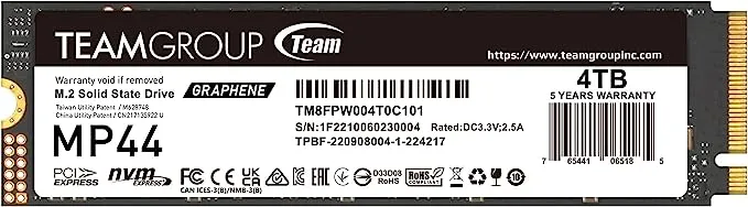 Team Group Mp44 - SSD - 2 TB - Internal - M.2 2280 - PCIe 4.0 X4 (NVMe)