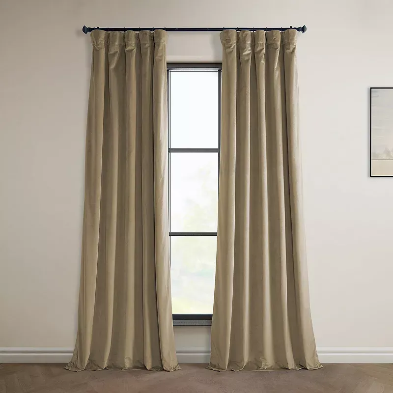 HPD Half Price Drapes Heritage Plush Velvet Curtains 84 Inches Long Room Darkening Curtains for Bedroom & Living Room 50W x 84L, (1 Panel), Avalon Blue