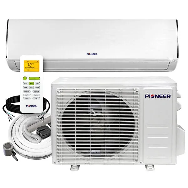 PIONEER Diamante Series Ductless Mini-Split Air Conditioner Inverter Heat Pump Full Set with 16 Ft. Kit