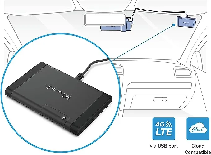 BlackVue CM100 LTE | External 4G LTE Module | BlackVue Cloud Connectivity for DR900X and DR750X Dashcam.