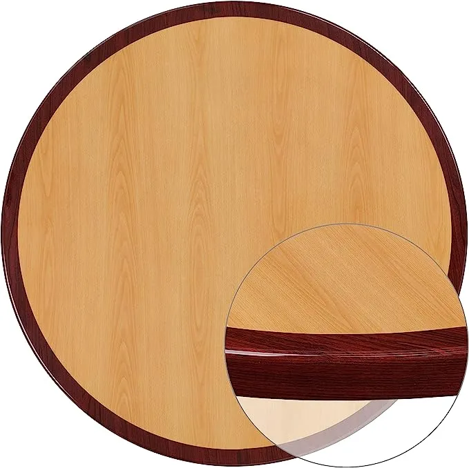 Flash Furniture 36'' Round Table Top with Black or Mahogany Reversible Laminate Top