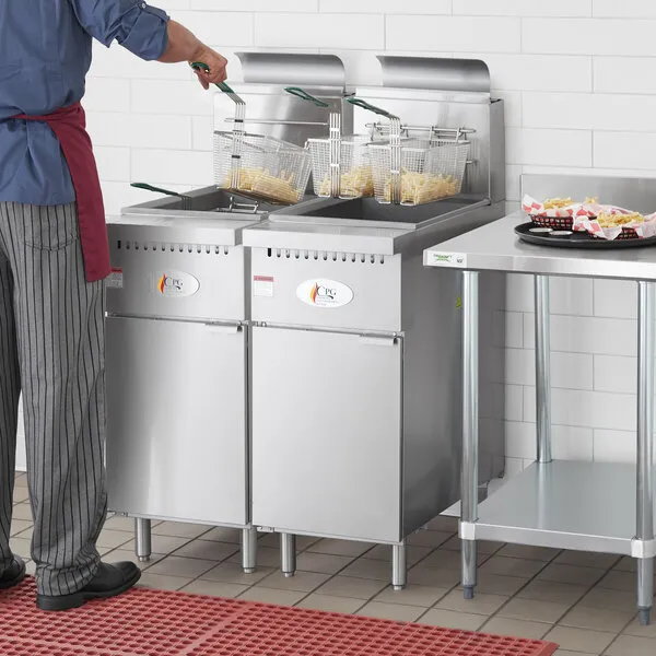 50Lb Floor Deep Fryer: Commercial Grade, Stainless Steel, Natural Gas