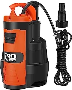 Sump Pump, PROSTORMER 3500 GPH 1HP Submersible Clean/Dirty Water Pump with Build-in Float Switch for Pool, Pond,Garden, Flooded Cellar, Aquarium and Irrigation