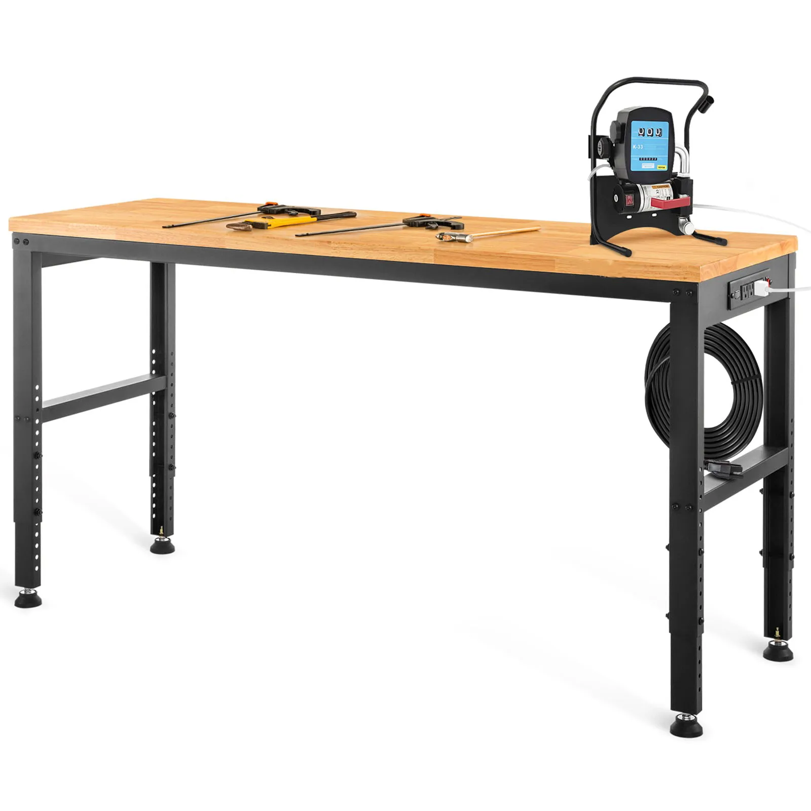 VEVOR Adjustable Workbench, 48&#034; L X 24&#034; W Garage Worktable with Universal Wheels