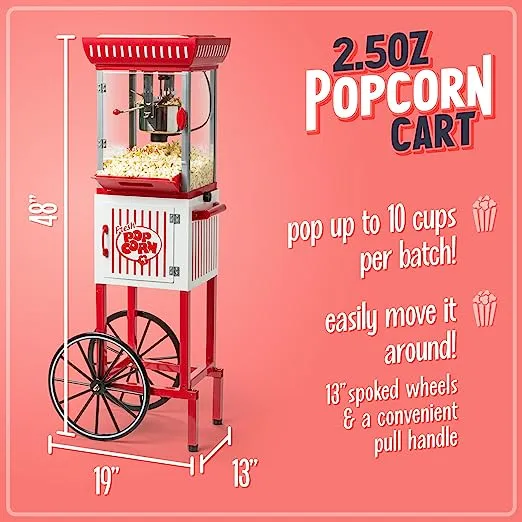 Nostalgia 48" Kettle Popcorn Cart