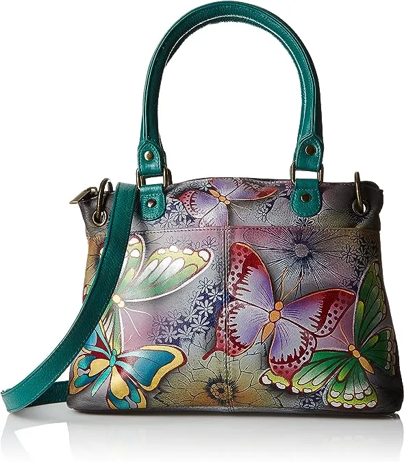 Anna by Anuschka Hand Painted Women’s Genuine Leather Small Satchel