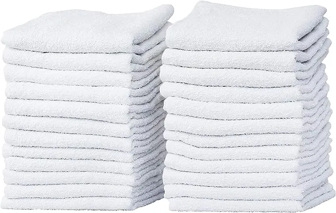 Amazon Basics face Towels for bathroom 100% Cotton Extra Absorbent washcloth