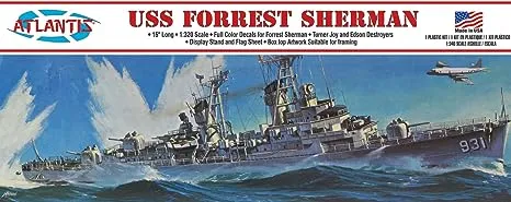 Atlantis H352 USS Forrest Sherman Destroyer Plastic Model 1/320Atlantis H352 USS Forrest Sherman Destroyer Plastic…