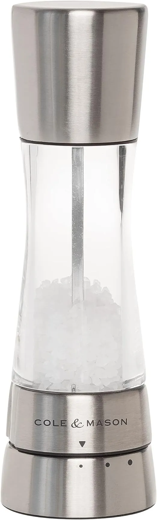 COLE & MASON Derwent Salt Grinder - Stainless Steel Mill Includes Gourmet Precision Mechanism and Premium Sea Salt