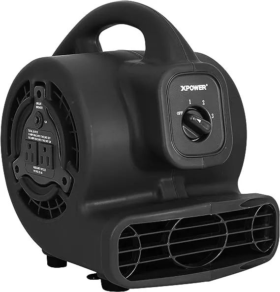 P-80A 600 CFM Multi-Purpose Mini Air Mover, Utility Fan, Dryer, Blower - Blue