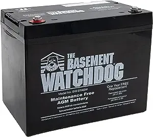 THE BASEMENT WATCHDOG Model BW-27AGM Maintenance Free (AGM) Sump Pump Battery