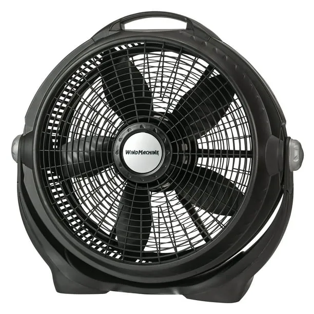 Lasko 20" Wind Machine Air Circulator Floor Fan with 3 Speeds, A20302, Black, 25.38"L, New