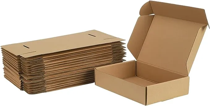 Trwcrt Shipping Boxes 9x6x2 Set of 20, Corrugated Cardboard Box for Packing Small Business, Brown