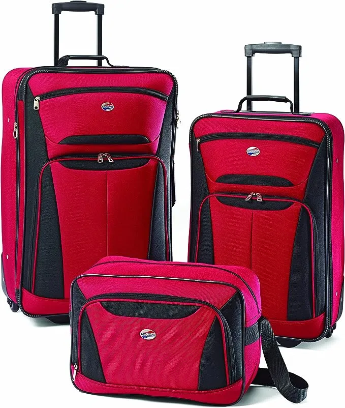 American Tourister Fieldbrook II 2 Piece Softside Luggage Set, 21" Upright Rolling Carry-on and Boarding Bag