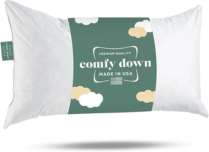 ComfyDown 95% Feather 5% Down, 12 X 32 Rectangle Decorative Pillow Insert, Sham Stuffer - Made in USAComfyDown 95% Feather 5% Down, 12 X 32 Rectangle De…