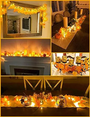 Luditek Fall Decor Lighted Fall Garland