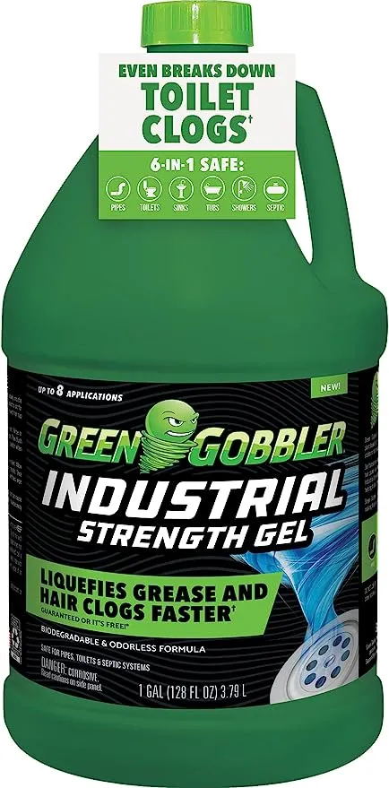 Green Gobbler Industrial Strength Drain Clog Cleaner Gel - 1 Gallon