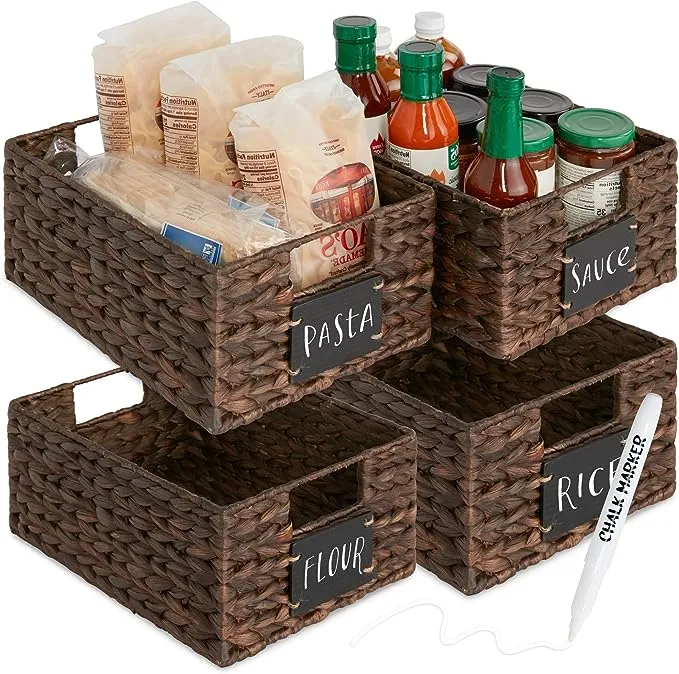 Best Choice Products Woven Water Hyacinth Pantry Baskets