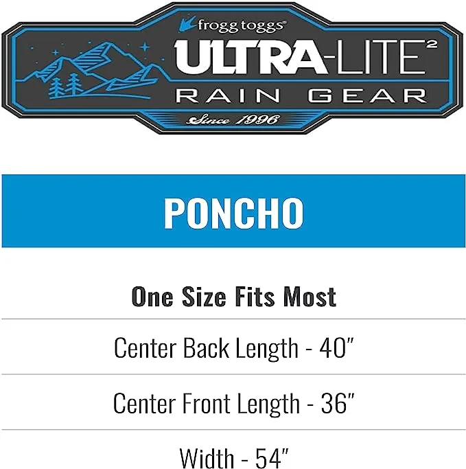 Frogg Toggs Ultra-Lite2 Poncho Carbon Black / One Size