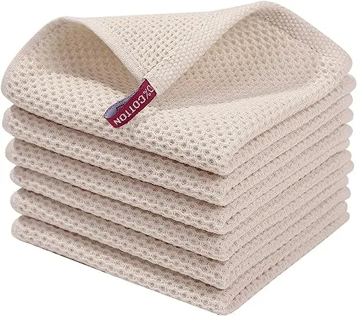 Homaxy 100% Cotton Waffle Weave Kitchen Dish Cloths