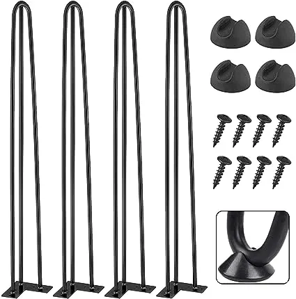 EconoHome Metal Hairpin Legs 34 inch - (Various Size Options) Table Legs, Desk Legs, Furniture Legs, Coffee Table Legs - Modern Hairpin Legs for Any DIY Project