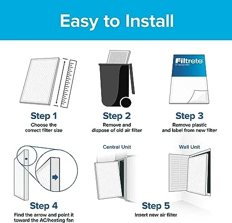 Filtrete by 3M 16x25x4, MERV 12, Allergen, Bacteria & Virus HVAC Furnace Air Filter, 1550 MPR, 2 Filters