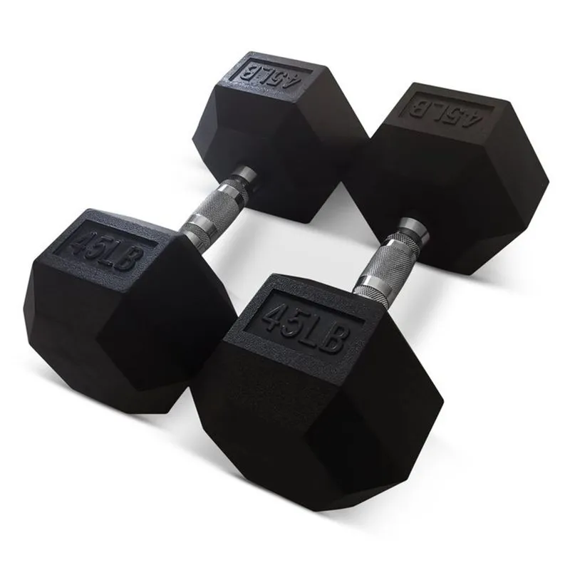 HolaHatha Iron Hexagonal Cast Home Exercise Dumbbell Free Weight, 40 Pounds