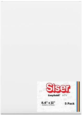 Siser EasySubli Sublimation Heat Transfer Vinyl 8.4" x 11" - 5 Pack