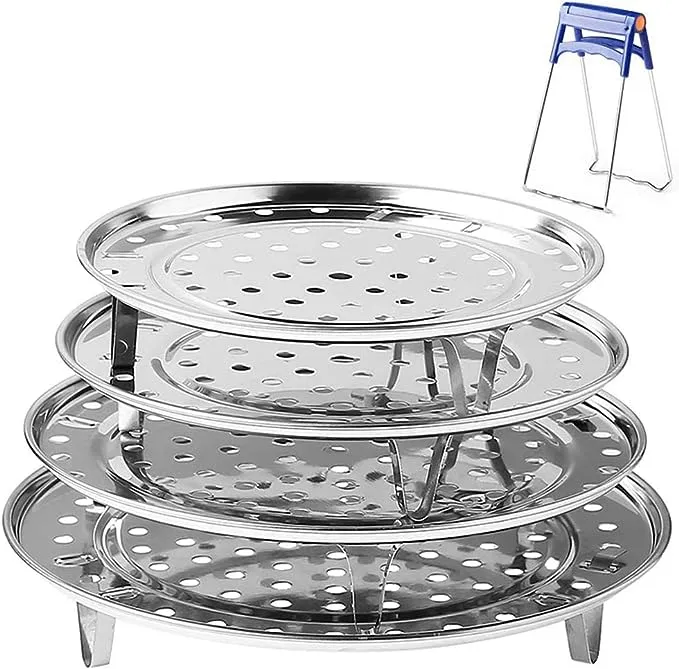 Round Stainless Steel Steamer Rack 7.6&#034; 8.5&#034; 9.33&#034; 10.23&#034; Inch Diameter Steam...