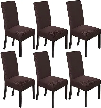 NORTHERN BROTHERS Dining Chair Cover Stretchable Dining Table Chair Cover Parsons Chair Slipcover for Dinning Chair's Covers Set of 6, Chocolate