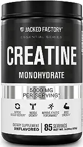 Jacked Factory Creatine Monohydrate Powder 425g - Creatine Supplement for Muscle Growth, Increased Strength, Enhanced Energy Output and Improved Athletic Performance 85 Servings, Unflavored