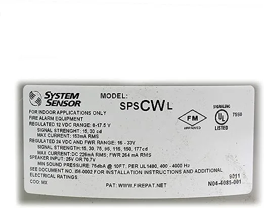 System Sensor SPSCWL | Speaker Strobe