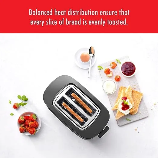 ZWILLING Enfinigy Cool Touch Toaster 2 Slice with Extra Wide 1.5" Slots for Bagels, 7 Toast Settings, Even Toasting, Reheat, Cancel, Defrost, Black