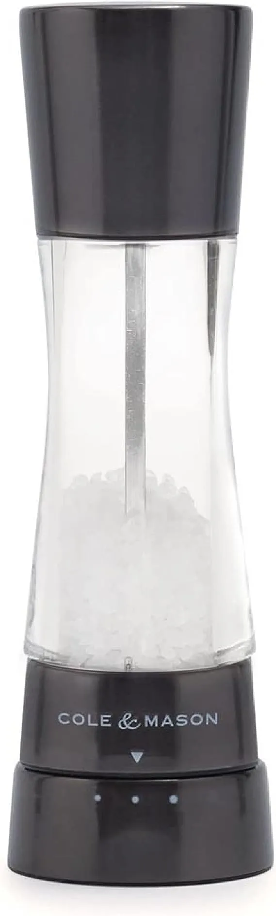 COLE & MASON Derwent Salt Grinder - Gunmetal Mill Includes Gourmet Precision Mechanism and Premium Sea Salt