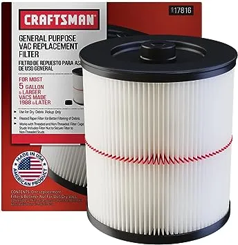 Super air Vacuum Cartridge Filter fits for Craftsman 17816