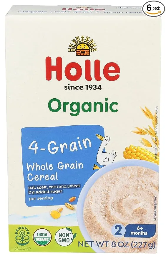 - Organic Wholegrain Four Grain Cereal, Six - 8oz Boxes