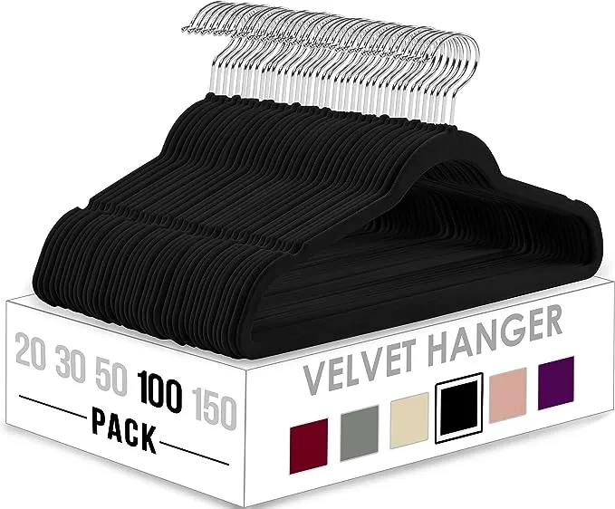 Utopia Home Velvet Hangers 50 Pack - Non-Slip Clothes Hangers - Pink Hangers - Suit Hangers with 360 Degree Rotatable Hook - Heavy Duty Coat Hangers - Pants Hangers