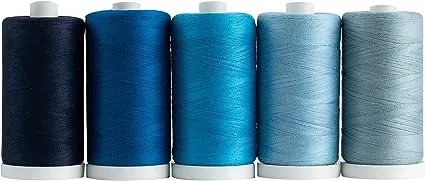 Connecting Threads 100% Cotton Thread Sets - 1200 Yard Spools (Set of 5 - Seaside)