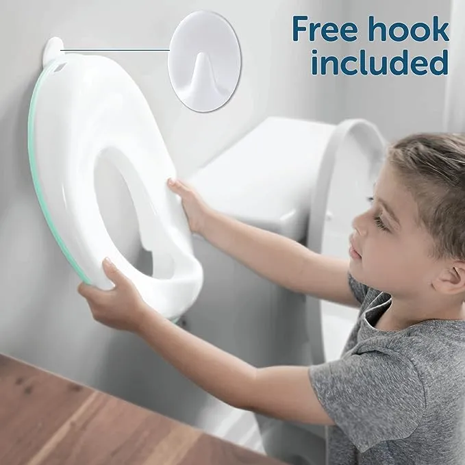 Potty Training Seat for Boys And Girls, Fits Round & Oval Toilets, Non-Slip with Splash Guard, Includes Free Storage Hook - Jool Baby