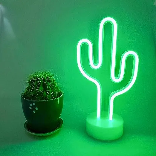  Green Cactus Neon Light Signs LED Cactus Neon Lights Night Lights with 