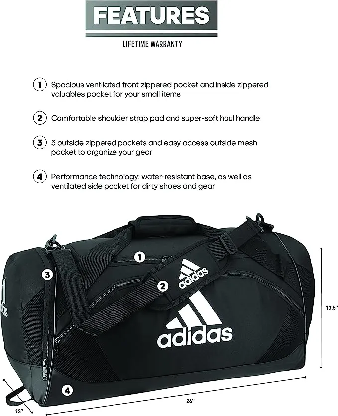 adidas Team Issue 2 Medium Duffel Bag, One Size