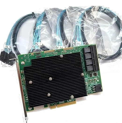 SXTAIGOOD SAS9300-16i LSI 9300-16i16-Port 12Gb/s SAS-3 SAS/SATA PCIe HBA IT Model ZFS TrueNAS UnRAID 4*SFF-8643 SATA Cable